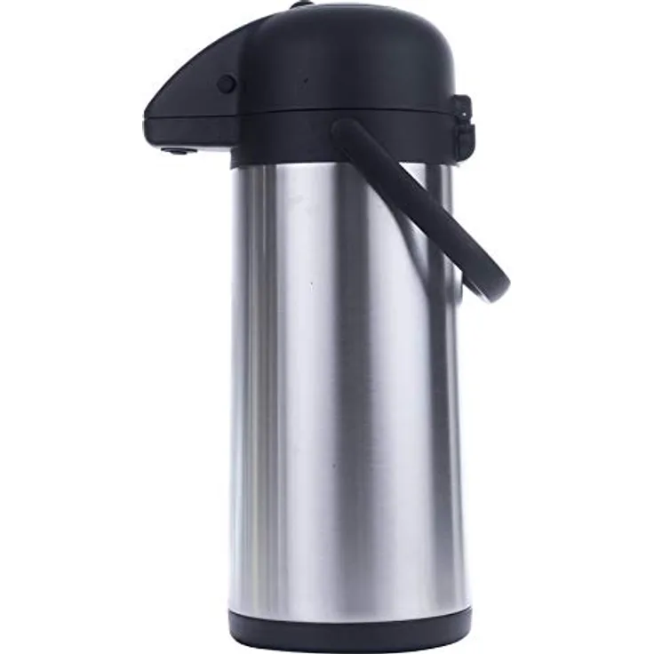 Haushalt International Thermo-Thermoskanne aus Edelstahl, doppelwandig, mit Pumpe, 3 Liter