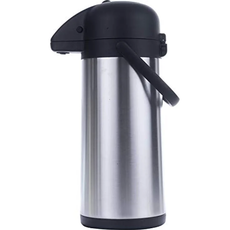 Haushalt International Thermo-Thermoskanne aus Edelstahl, doppelwandig, mit Pumpe, 3 Liter – Bild 1
