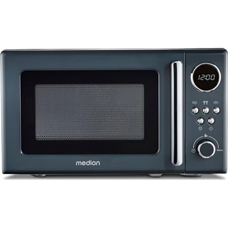 Medion® Mikrowelle MD 15000 grau, 20 l, Retro-Design, 800 Watt, 5 Leistungsstufen – Bild 2