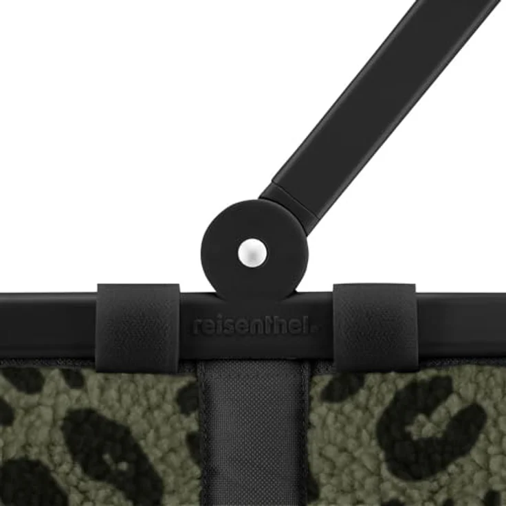 REISENTHEL® carrybag XS teddy leo olive, kompakter Einkaufskorb aus flauschigem Polyester mit 5l Volumen und Aluminiumrahmen – Bild 2