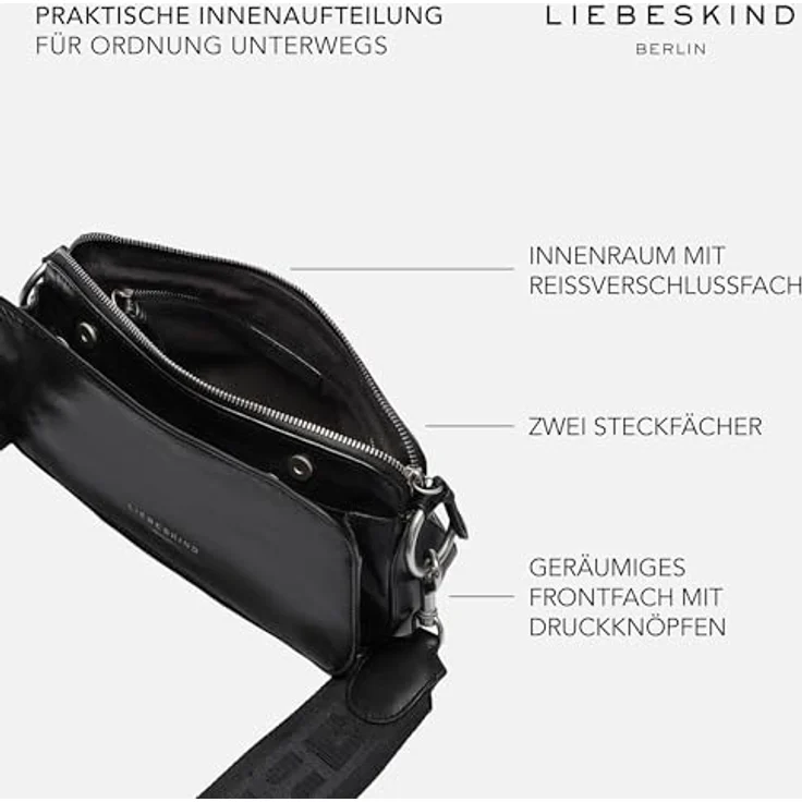 Liebeskind Berlin Umhängetasche Clarice Crossbody Bag, aus echtem Schafsleder, Sandcastle (beige), mit verstellbarem Schulterriemen – Bild 5