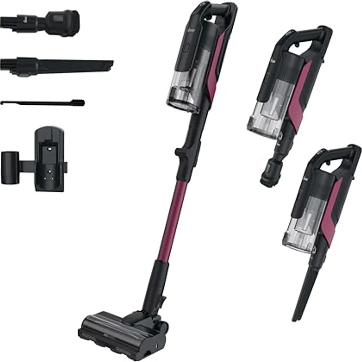 Hoover HF610HX 011, Beutelloser Stabstaubsauger in Magenta mit 0,7 l Behälter und EPA-Filter – Bild 1