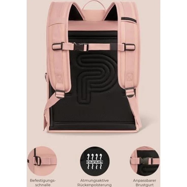Pactastic Urban Collection Rucksack 44 cm Laptopfach rose – Bild 5