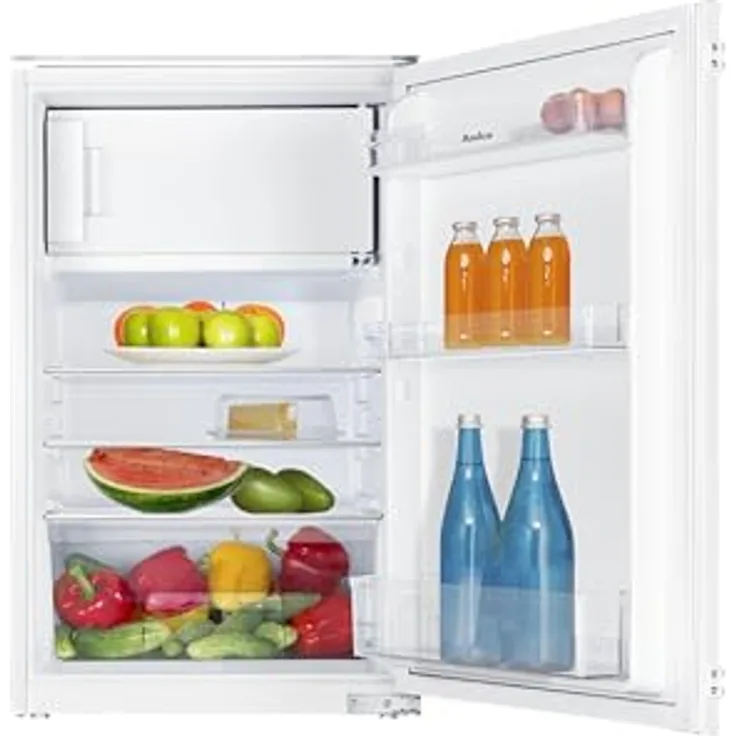 Amica EKSS 361 915, Einbau-Kühlschrank mit 100 l Kühlvolumen und 16 l Gefrierfach, Schlepptür-Technik, LED-Innenbeleuchtung, akustisches Warnsignal