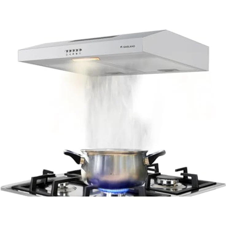 GASLAND SR60SP, Dunstabzugshaube 60cm mit 3 Leistungsstufen, Silber, LED-Beleuchtung, abnehmbarer Filter, 200m³/h Abluft/Umluft, Pyramidenform – Bild 1