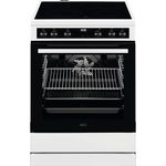 AEG CCB644OCBW 60 cm Standherd mit Glaskeramik-Kochfeld/Bräterzone/Mehrkreiskochzone/Versenkknebel/Touch-Bedienung/Grillfunktion/Display mit Uhr/A, weiß