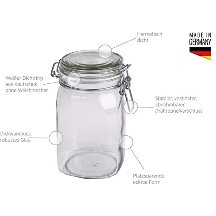 MÄSER Set: Gothika Vorratsglas-Set mit Deckel, Glas 7-tlg – Bild 3