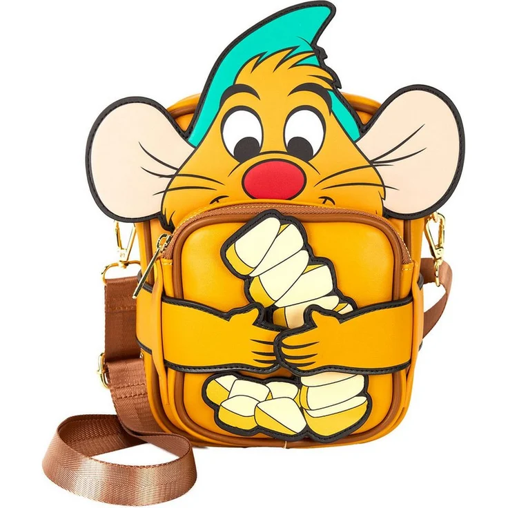 Loungefly Umhängetasche Disney by Loungefly Umhängetasche 75th Anniversary Gus Crossbuddies, hochwertig und detailliert, PU-Leder, beige