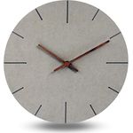 K&L Wall Art Betonoptik MDF Holz Wanduhr Beton Grau Lautlose Retro Uhr Uhrwerk ohne Ticken (Ø 30cm Rund klassisch minimalistisch Holzzeiger)