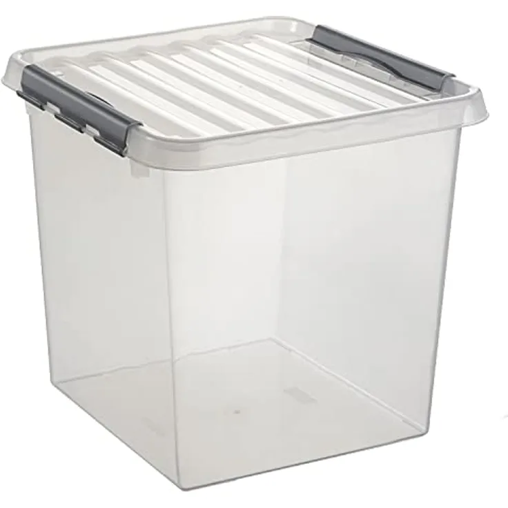 Sunware Q-Line Aufbewahrungsbox, Metall Kunststoff, durchsichtig, 38 Liter