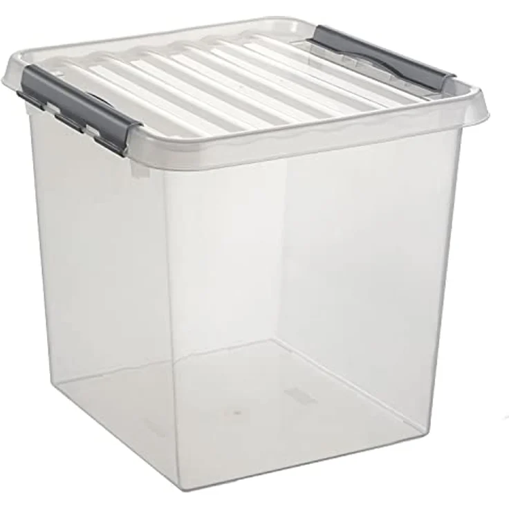 Sunware Q-Line Aufbewahrungsbox, Metall Kunststoff, durchsichtig, 38 Liter – Bild 1