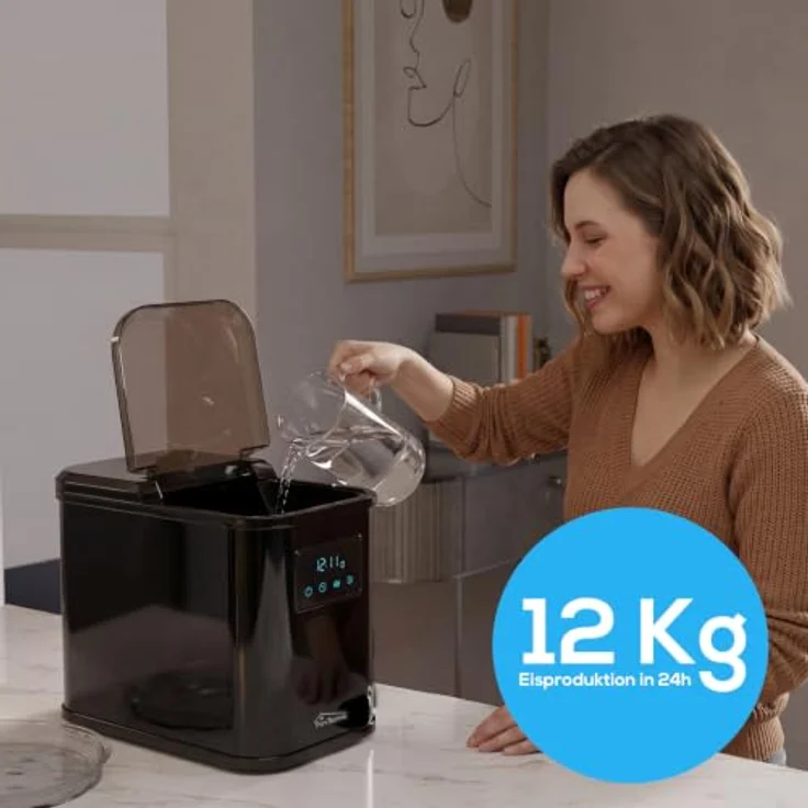 TroniTechnik Eiswürfelmaschine TT-EM 03, leistungsstarke Kompressortechnik mit verschiedenen Eiswürfelgrößen und intuitivem Display – Bild 6