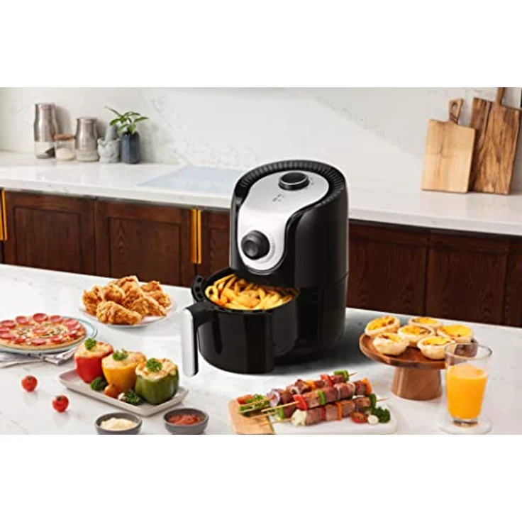 Linsar Mini Heißluftfritteuse, 1,5L, 1000 W, fettfreies Frittieren, Temperaturregelung 80-200°C, spülmaschinengeeignet – Bild 2