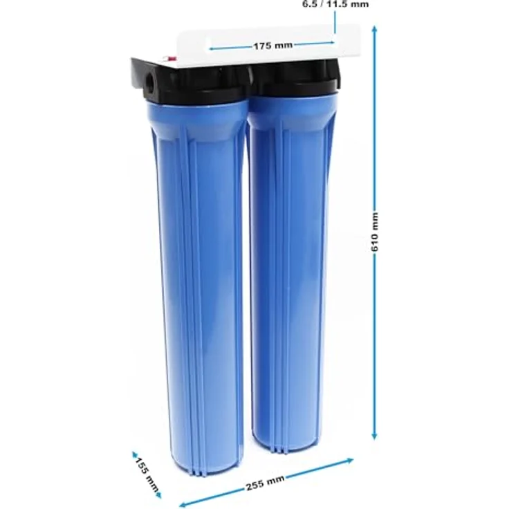 Naturewater NW-BRK02 2 Stufen Wasserfilter, 5 µ, 26,16 mm (3/4") Filtereinsatz, PP Kartusche Filter, Filterschlüssel, Sedimentfilter Aktivkohleblock, preisgünstig und einfach zu montieren - blau – Bild 4