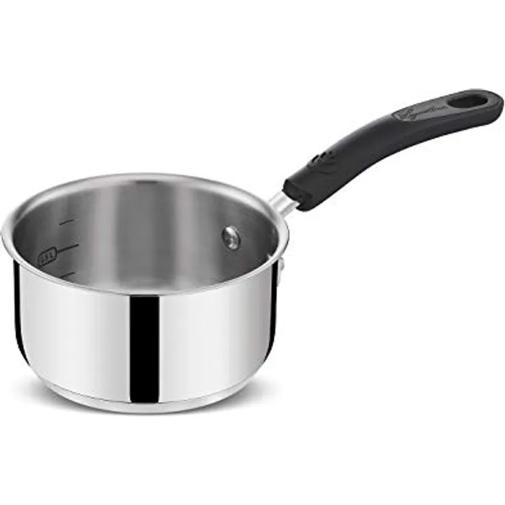 Lagostina Praktische Stielkasserolle mit langem Griff für Induktion, grau, 16 cm, Stahl 18/10