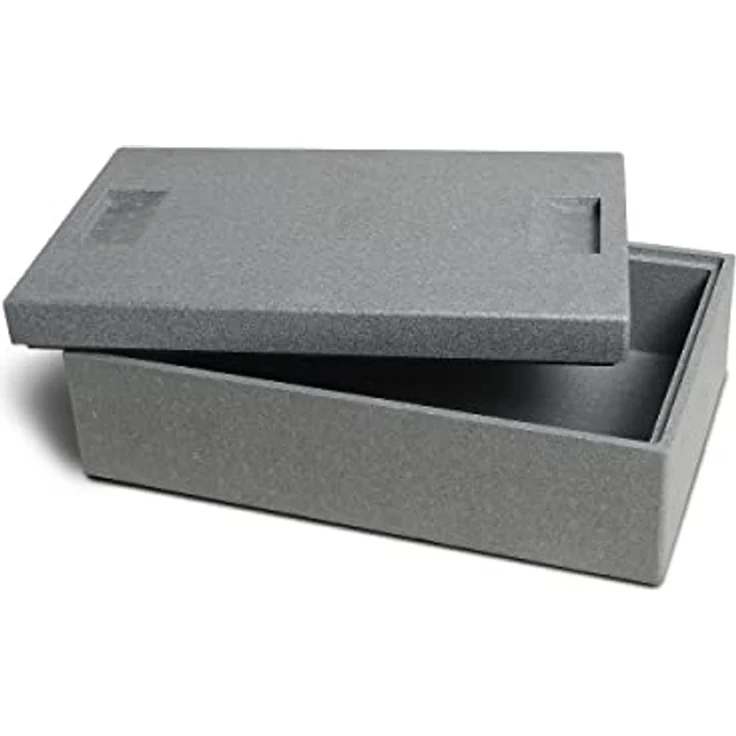 Climapor Transportbox klein aus Styropor, grau – Volumen: 54,5 x 35 x 18 cm (16,5 Liter) - Wandstärke: 2 cm - Thermobox aus EPS – Bild 1