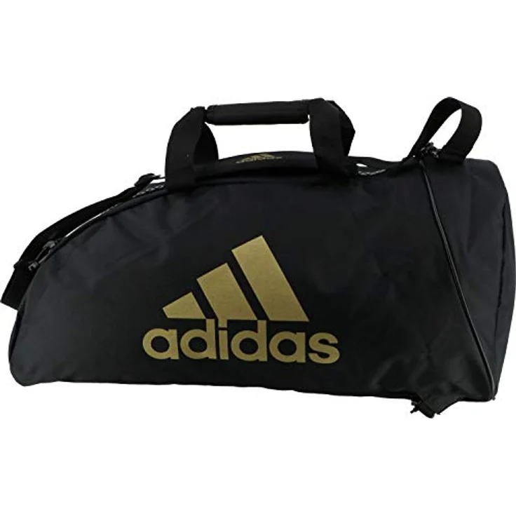 adidas Performance 2in1 Sporttasche, faltbare Tasche/Rucksack aus strapazierfähigem Polyester für Kampfsportarten, mit Außentaschen, Schwarz – Bild 5