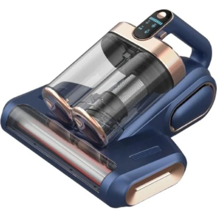 INF Milbenstaubsauger mit Doppelstaubbehälter, UV-Sterilisation und rotierender Bürste, Grau+Blau