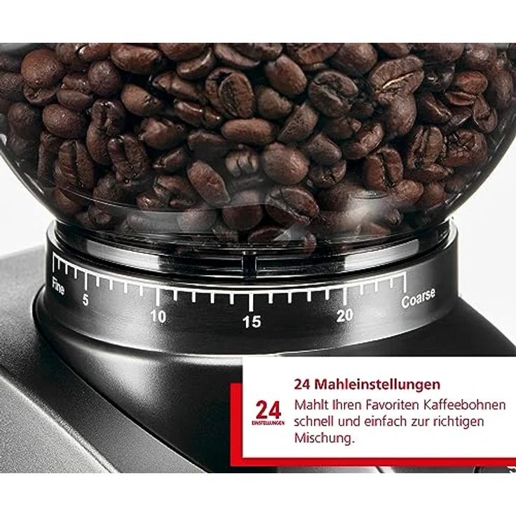 Solis Kaffeemühle Scala Zero Static Typ 1662 Schwarz, Kaffeemühle, Schwarz, Silber – Bild 3