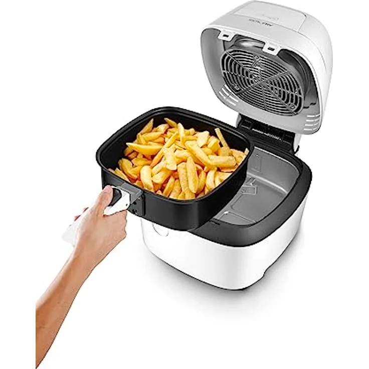 De'Longhi IdealFry FH2101 Heißluft-Fritteuse 1400 W, 1 Kilogram, Kunststoff, Weiß – Bild 6