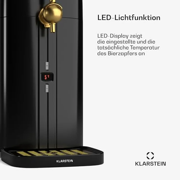 Klarstein FrostBrew Bierzapfanlage, Zapfanlage für 5 L Fässer mit CO2-Drucksystem, thermoelektrischer Kühlung und LED-Beleuchtung, 60W – Bild 6