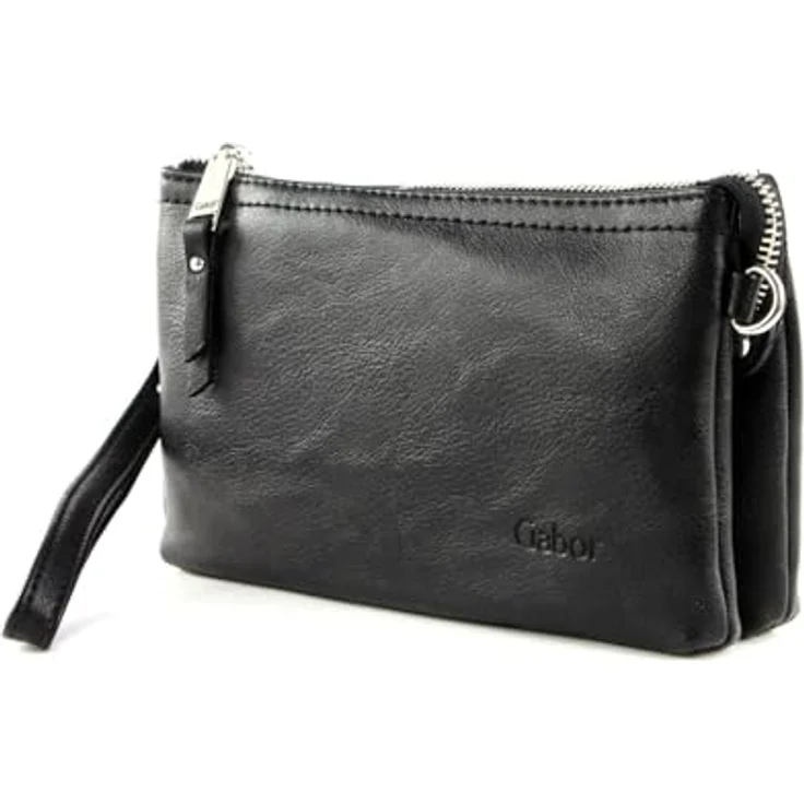 Gabor Handtasche, synthetisches Material mit Reißverschluss, Schwarz – Bild 2