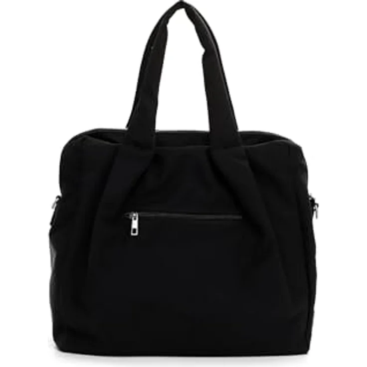 SURI FREY Shopper SFY Pauly, Uni-Design mit Reißverschluss und Nylon-Optik, Schwarz – Bild 3