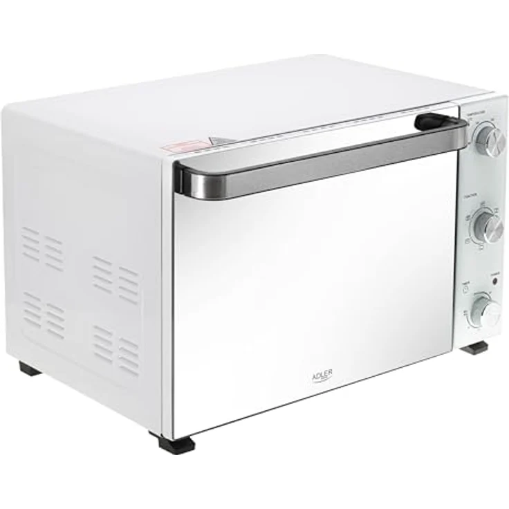 Adler Minibackofen AD 6027, Elektrobackofen, 48L, Umluft, Timer, Drehspieß, Weiß – Bild 2