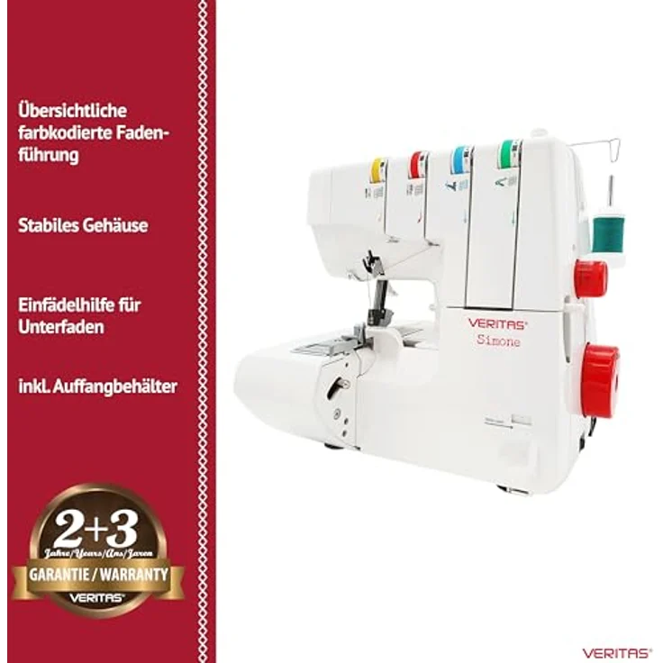 Veritas Overlock Simone Overlock-Nähmaschine, weiß – Bild 4