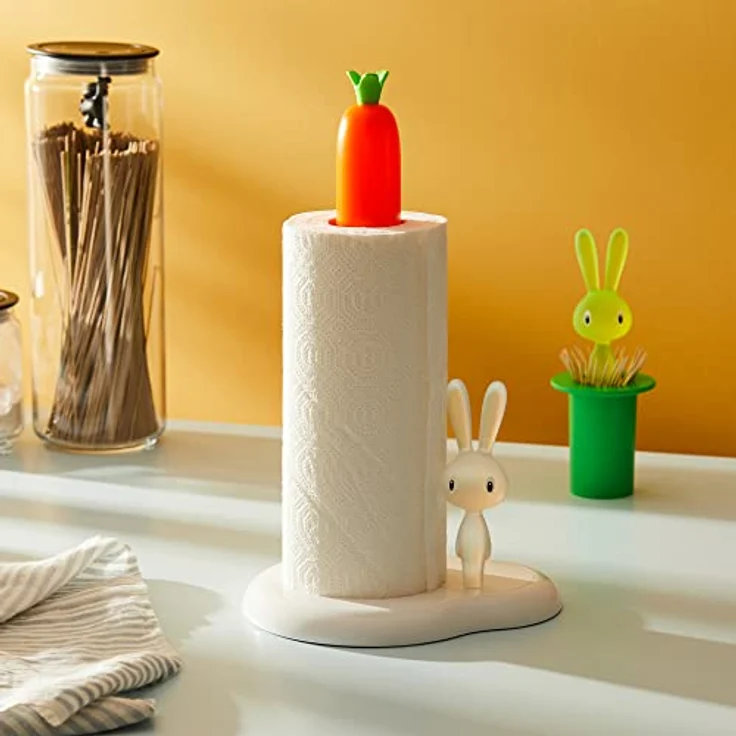 Alessi Küchenrollenhalter, thermoplastisches Harz, weiß, 15 x 20 x 28.5 cm – Bild 6