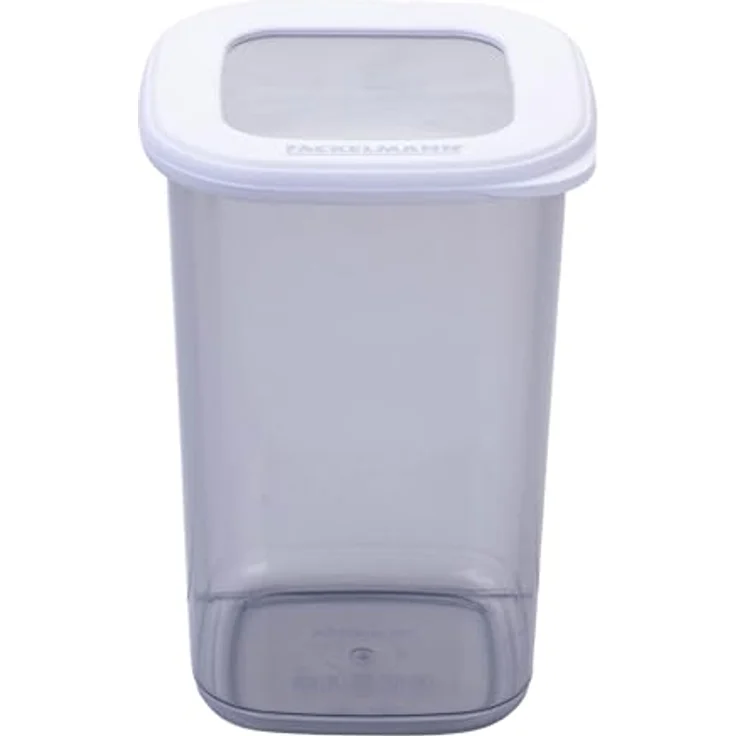FACKELMANN Vorratsdose eckig 1200ml – Transparent mit hellem beigem Deckel, Spülmaschinenfest & Robust für Meal Prep – Bild 1