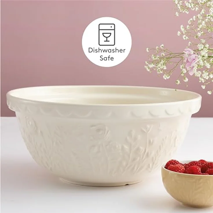 Mason Cash IN THE MEADOW Steingut Rührschüssel 4L, Ø 29 cm, mit Blumenmotiv, spülmaschinen- und splitterresistent, für Brotteig & Kuchenteig – Bild 5