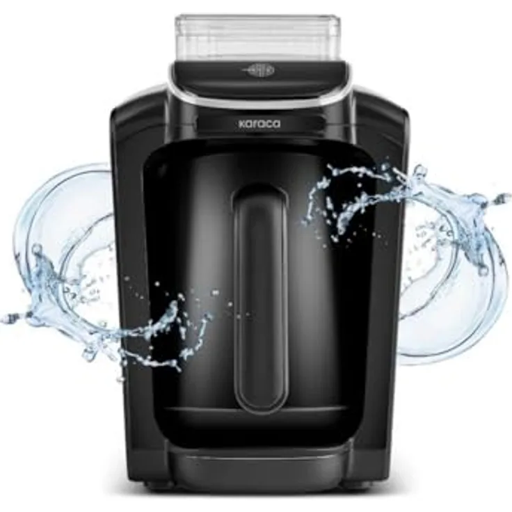 Karaca Hatır Aqua, Automatische Türkische Kaffeemaschine mit Wassertank, 735 W, 5 Tassen Kapazität, Schwarz