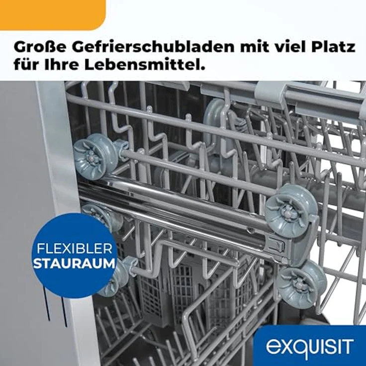 Exquisit EGSP52109-E-030E Geschirrspüler, 9 Maßgedecke, 6 Programme, kompakt, freistehend, Silber, Startzeitverzögerung, Intensiv-Modus, 45 cm – Bild 9