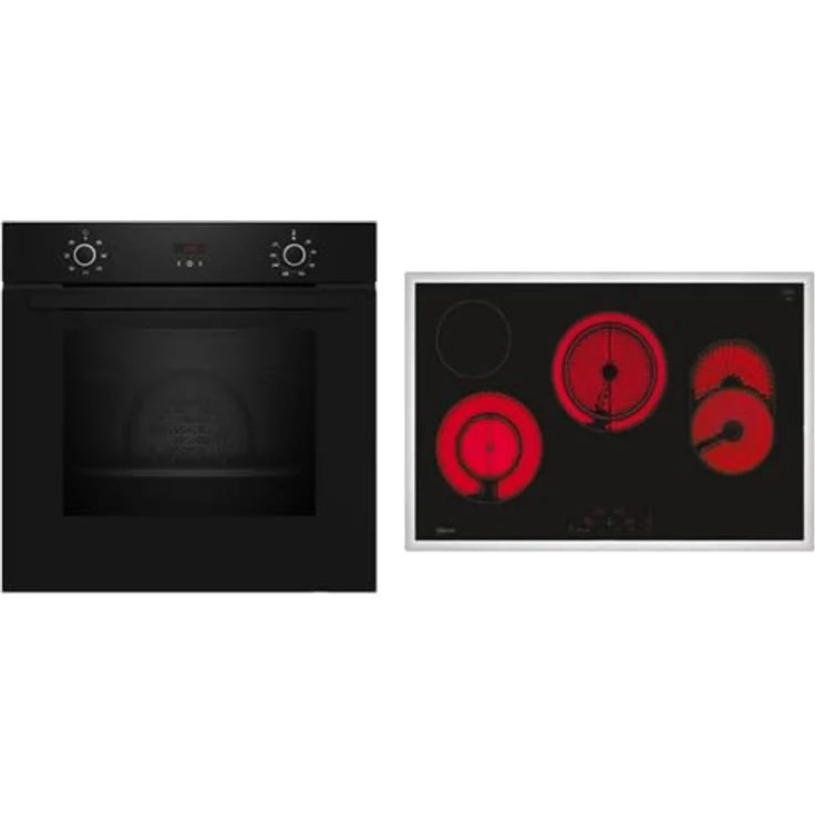 Neff Backofen-Set B1CCC0AK3 + T18SDH9L0, Einbau-Backofen mit CircoTherm®, 71 l Volumen, Elektrokochfeld mit TouchControl, Schwarz – Bild 1