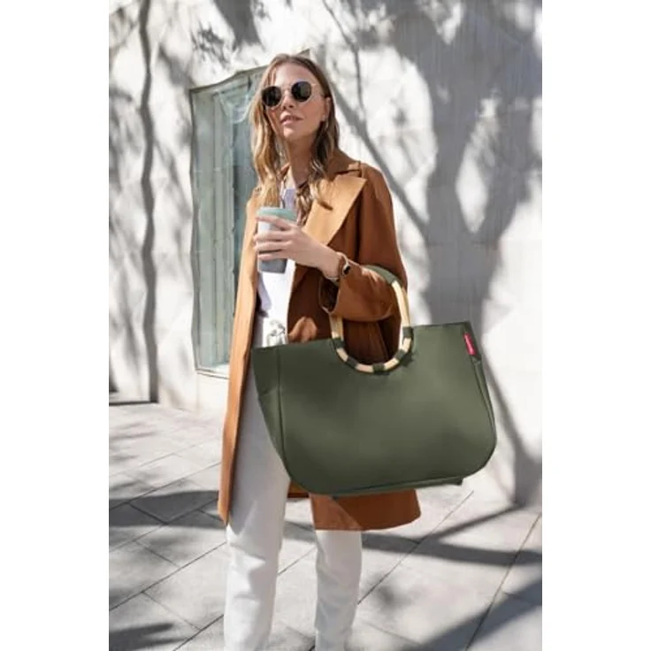 reisenthel Loopshopper L, Einkaufstasche mit großem Hauptfach und gepolsterten Tragegriffen aus Aluminium, 46 cm, Grün, nachhaltig aus recyceltem Material – Bild 8