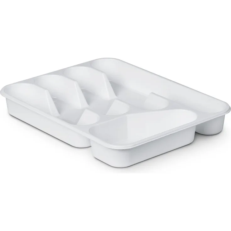 Pro Home Besteckkasten Besteck Organizer (33,5x26x4,5cm), ausziehbar, PP Kunststoff, weiß/anthrazit