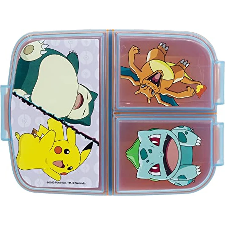 POKÉMON Lunchbox Brotdose 3 getrennte Fächer Pokemon Lunch to Go Vesper Dose, Kinder Vesper Dose mit Click-Up Verschluss – Bild 2