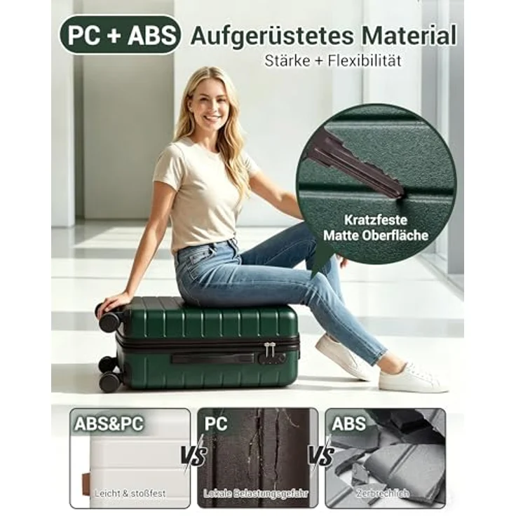 Shavont Koffer XL 76 cm, Leichter ABS+PC-Hartschalenkoffer mit 4 leisen Spinner-Rädern und 3-stufigem Teleskopgriff – Bild 3