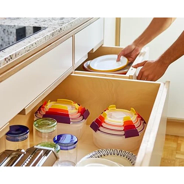 Joseph Joseph Nest Lock, 4-teiliges Frischhaltedosen-Set rund, luftdicht und stapelbar, mehrfarbig, BPA-frei – Bild 7