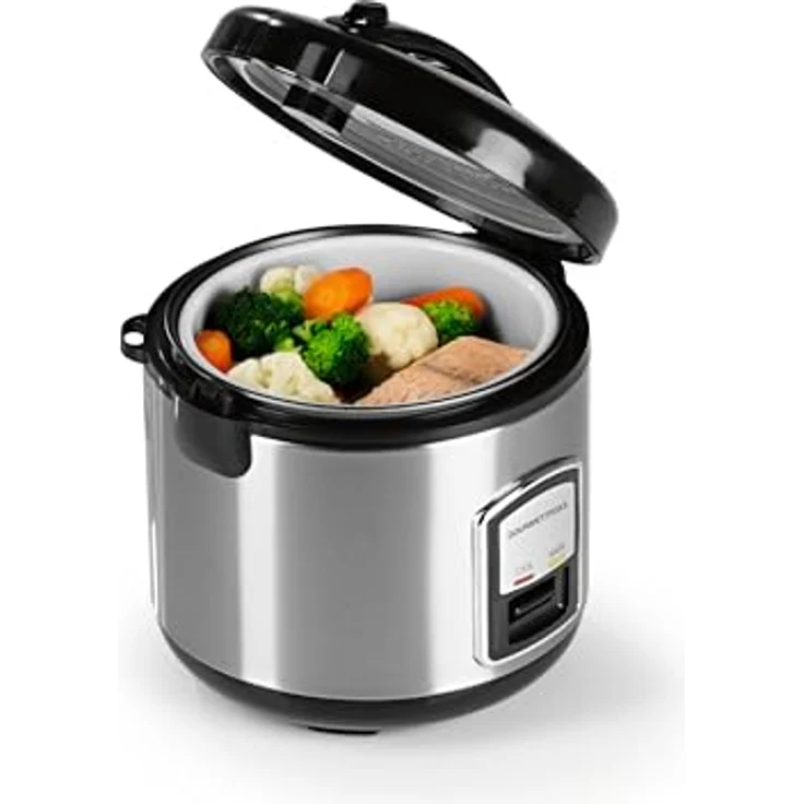 GOURMETmaxx Kompakt-Reiskocher & Dampfgarer, 1L, inkl. Dampfeinsatz, Gartopf, Reislöffel & Messbecher, Warmhaltefunktion, ideal für kleine Familien & Singles, spülmaschinengeeignet – Bild 4