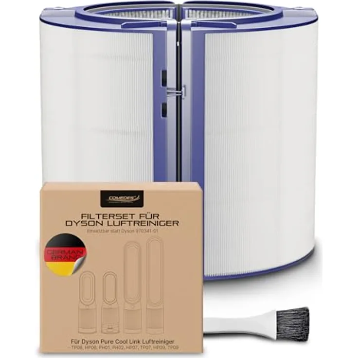 Comedes Ersatzfilterset für Dyson Luftreiniger 970341-01, 2-teilig mit Hepa-Element und Aktivkohle, passend für TP06, HP06, PH01, PH02, HP07, TP07, HP09, TP09, Pure Cool