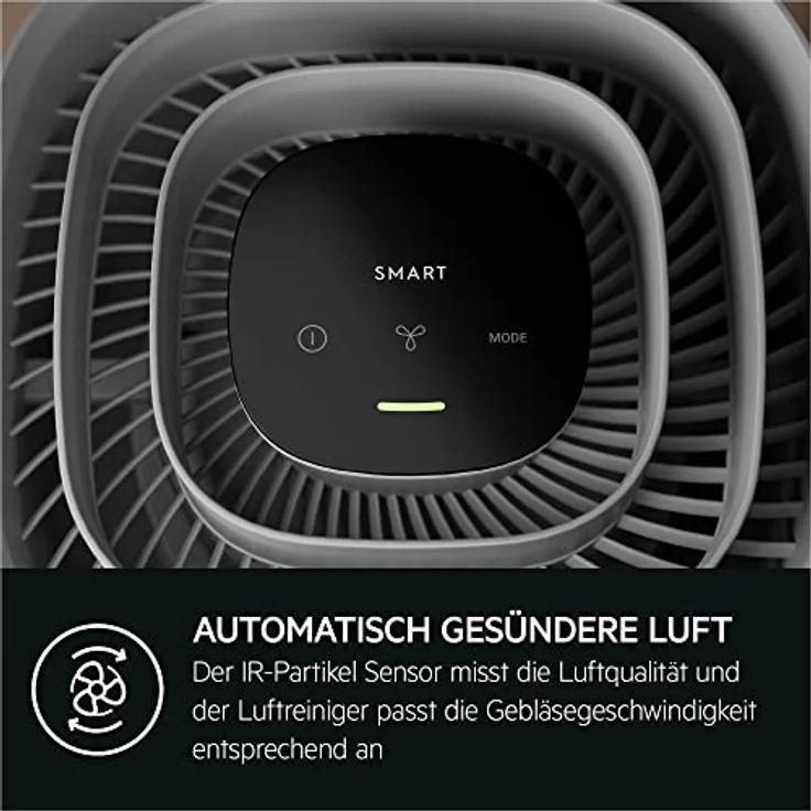 AEG APO50371DG PURE 5000 Luftreiniger, filtert bis zu 99,97 Prozent der Luftpartikel, Automatik-Modus, Luftqualitätsanzeige, ultrafeine Partikelfilter, App-Steuerung, bis 41 qm, dunkelgrau – Bild 4