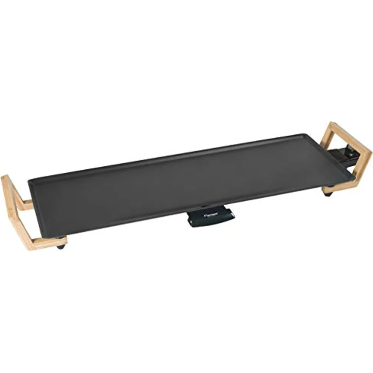 Bestron Teppanyaki Grillplatte XL im Asia Design, Mit Bambus-Griffen, Asia Lounge, 1.800 W, Schwarz – Bild 2