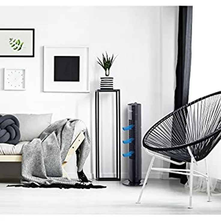 Bestron Turmventilator mit Schwenkfunktion, Höhe: 75 cm, 35 W, Schwarz – Bild 3