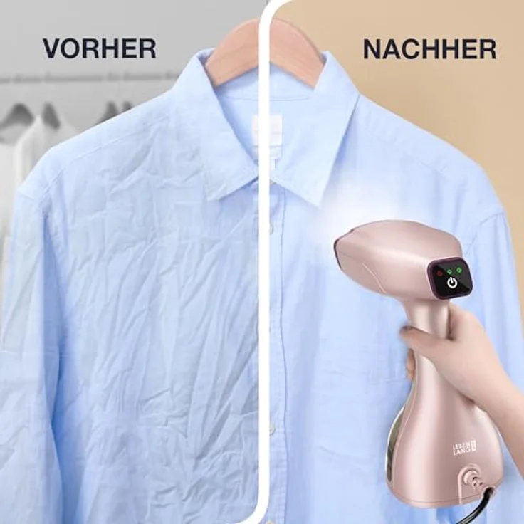 Lebenlang Dampfbügeleisen Steamer Dampfglätter, 1500W, <30 Sekunden Aufheizen, 300ml Wassertank, inkl. Bügelhandschuh, desinfiziert 99,9% der Bakterien – Bild 3