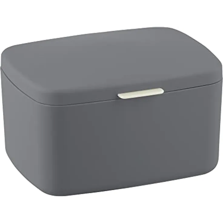 WENKO Badbox Barcelona, universell einsetzbare Box mit Deckel zur Aufbewahrung von Utensilien in Bad, Küche & Haushalt, aus bruchsicherem Spezialkunststoff, BPA-frei, 19,5 x 11 x 16 cm, Anthrazit