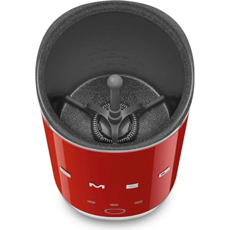 Smeg MFF02RDEU Milchaufschäumer, 50er Jahre Design mit keramisch beschichtetem Innenraum, für heiße und kalte Milchvarianten – Bild 8