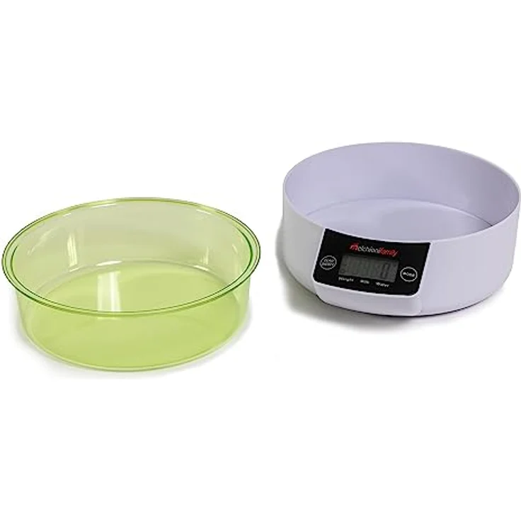 Melchioni Family | Digitale Küchenwaage mit 5kg Schüssel, ALLEGRA WV, LCD-Display, Tara-Funktion, grün und weiß – Bild 3