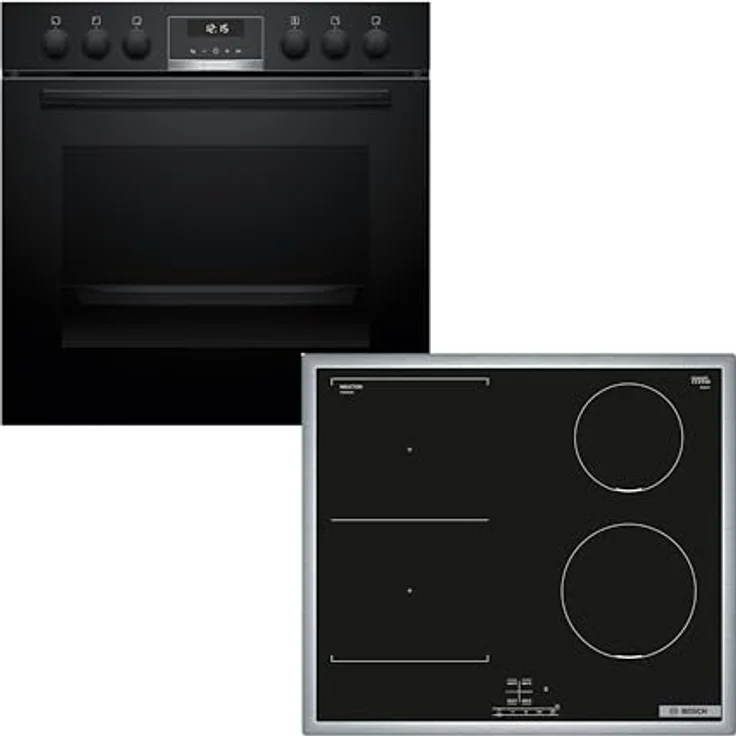 Bosch Einbauherd-Set HND616LS68, Serie 6 60 cm mit Reinigungshilfe, AutoPilot10 und Induktionskochfeld HEB517BB4, Combi Zone NVS645CB6E – Bild 1